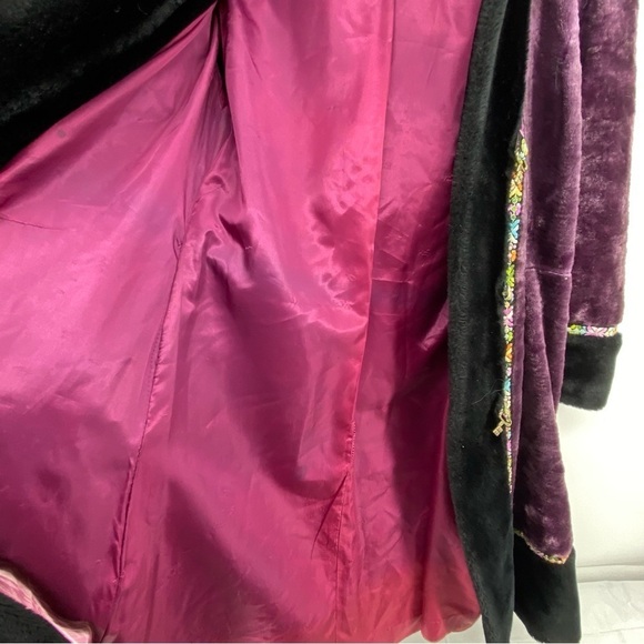 Vintage 1960’s Niccolini Medium Purple Black Faux Fur Penny Lane Coat Re… - Picture 10 of 15